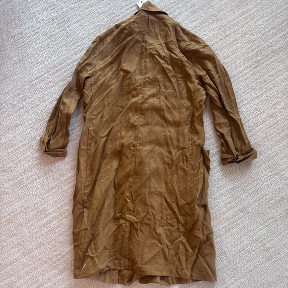 Zara Tan Double-Breasted Trench Coat Dress NWT - Picture 12 of 13